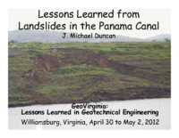 11-Duncan – Lessons Learned from Landslides in the Panama Canal